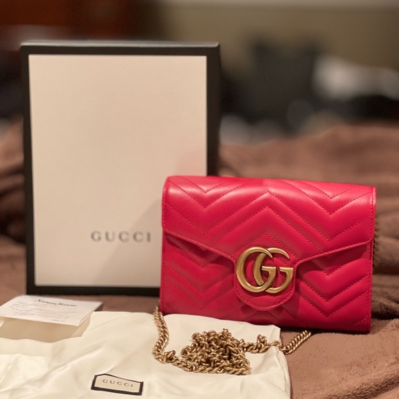 Gucci red marmont cross body - Picture 1 of 3